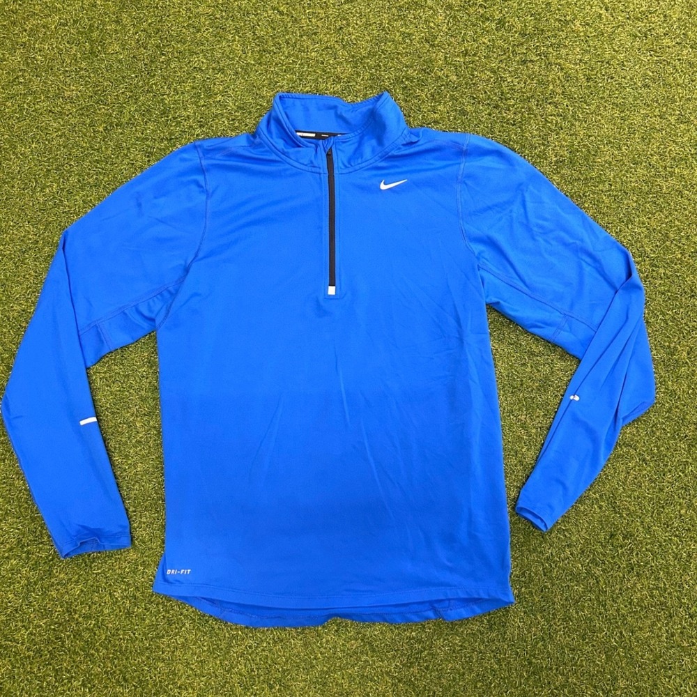 Nike Running Element Dri-FIT Half Zip Pullover Blue Mens Small Long Sleeve